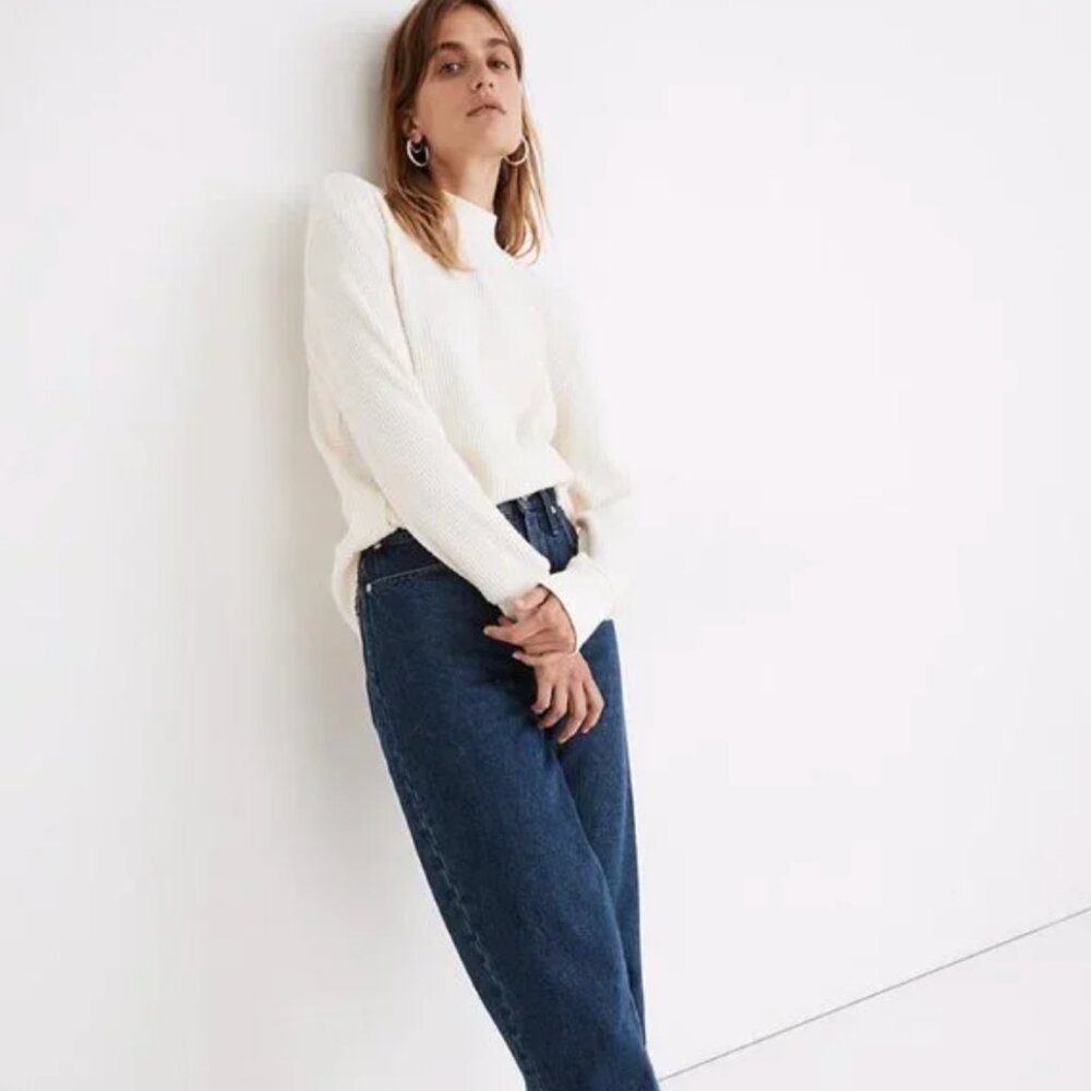 Madewell Waffle Knit Mock Knit